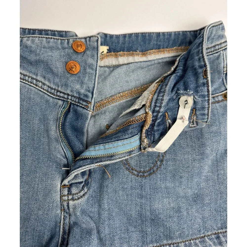 Free People Western Denim Shorts Size 28 Adjustable Waist Cowgirl Boho Country - Picture 6 of 11